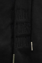 Lade das Bild in den Galerie-Viewer, couldn't be more random Hoodie (schwarz mit schwarzer Stickerei)